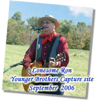 Cowboy singing and yodeling at the Capture of the Younger Brothers Site, Minnesota